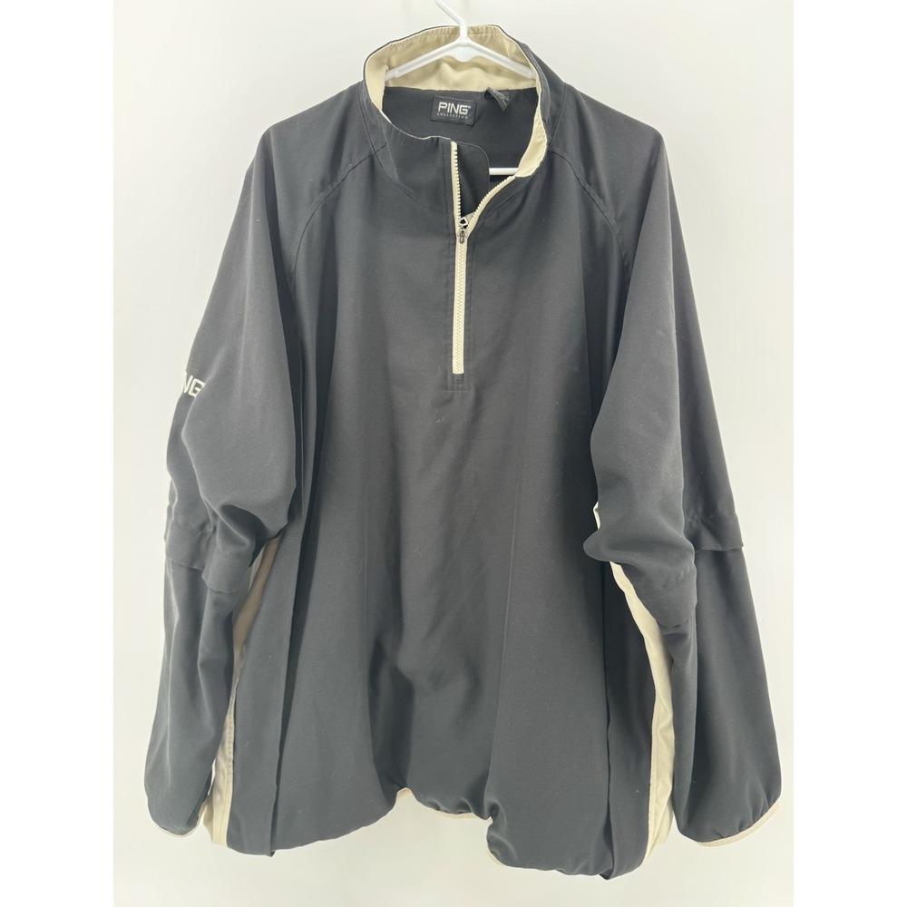 Ping Collection Golf Pullover 1/4 Zip With Detachable Sleeves 2X Black